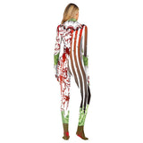 Halloween Adult Women Full Body Lycra Spandex Horror Clown Zentai Suit Cosplay Costumes