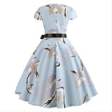 Women's 1950s Audrey Summer Cocktail Dresses Vintage Rockabilly Swing Dress