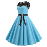 Women's Audrey Hepburn Rockabilly Vintage Dress 1950s Retro Cocktail Swing Party Dress