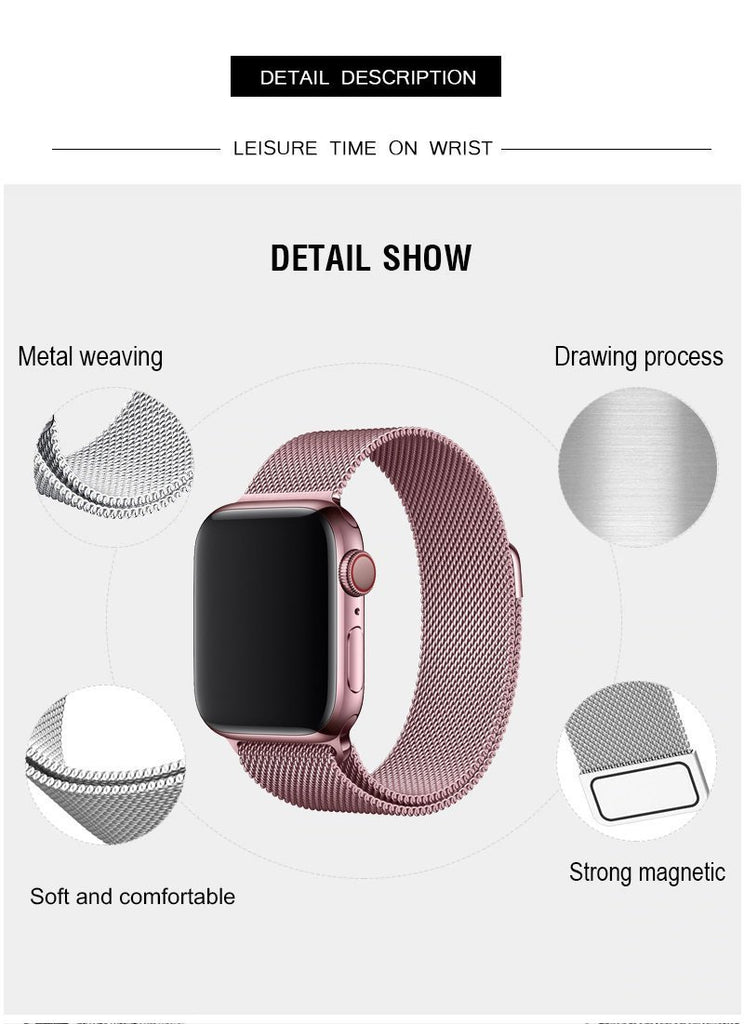 Rose Gold Milanese Apple Watch Band