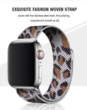 Gray Leopard Milanese Apple Watch Band