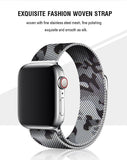 White Camouflage Milanese Apple Watch Band