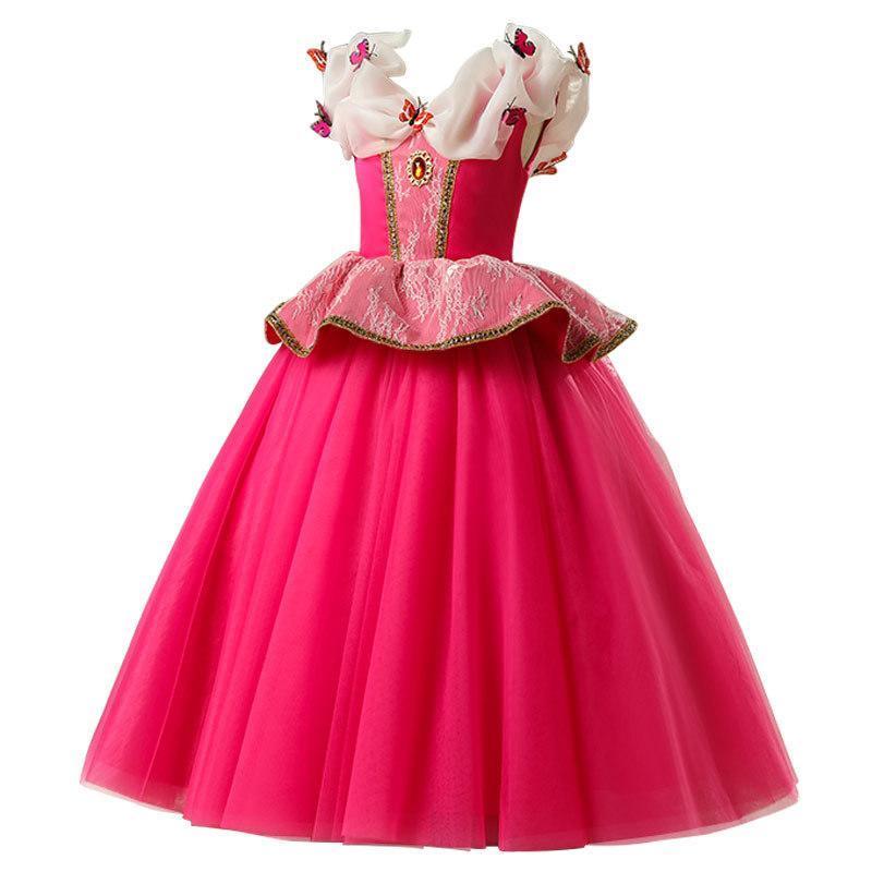 Girls Snow Queen Princess Frozen Dress Anna Costumes for Birthday Party Cosplay