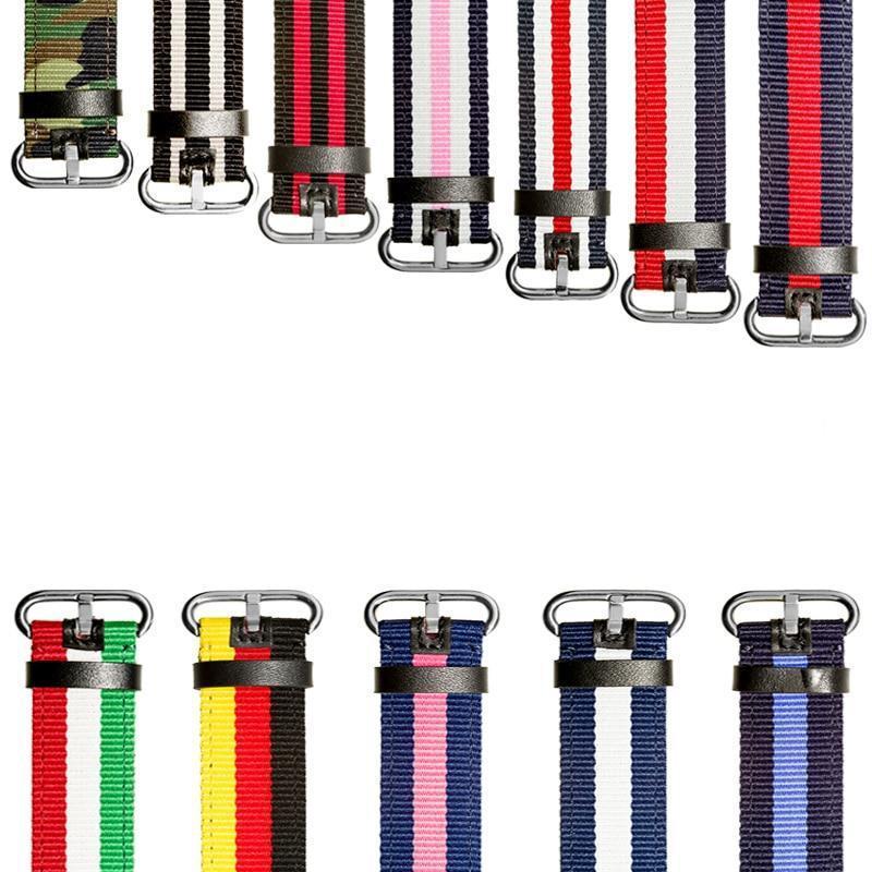 Flag Style Leather & Nylon Bands for Apple Watch - 12 Colors