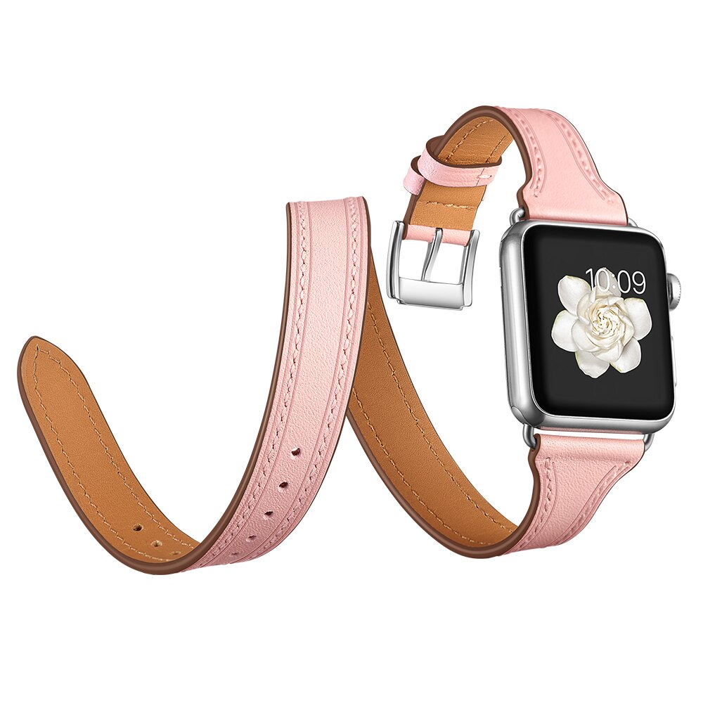 Band For Apple Watch Series 4 5 40mm 44mm Leather Soft Breathable Bracelet Strap Sports Loop for iwatch series 3/2/1 38mm 42mm