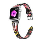 Floral strap For apple watch band 42mm 38mm watchband For iwatch 44mm 40mm Series 5/4/3/2/1 leather loop correa Sport bracelet