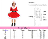 Kids Girls Red Velvet Santa Claus Hoodies Dress with Belt Christmas Cosplay Costume New Year Child Xmas Party Fancy Dress