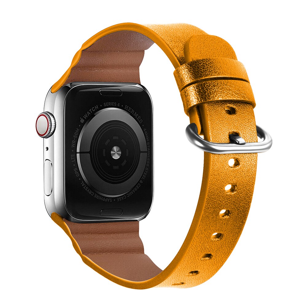 Genuine Cow Leather Loop Strap for Apple Watch 6 SE 5 4 3 42MM 38MM 44MM 40MM Belt Band Bracelet for iWatch 6 5 4 3 Wristband