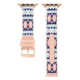 Ethnic style Leather Strap for Apple Watch Band SE 6 5 40mm 44mm Belt Bracelet Bands for iWatch Series 6 4 3 38mm 42mm Watchband