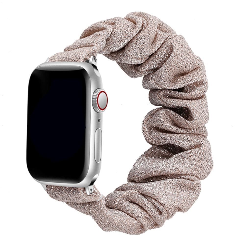 Scrunchie Strap for Apple watch band 44mm 40mm iWatch 42/38mm Elastic Nylon Solo Loop smart bracelet applewatch serie 5 43 SE 6
