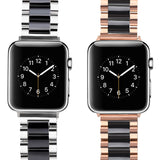 Watchband for Apple Watch 5 4 38mm 42mm 40mm 44mm Stainless Steel Ceramic Strap Luxury Women Band Bracelet for iWatch 5 4 3 2 1