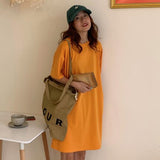 Women Casual Loose Solid T Shirt  O Neck Mini Dress Batwing Short Sleeve Basic Dresses Vestidos