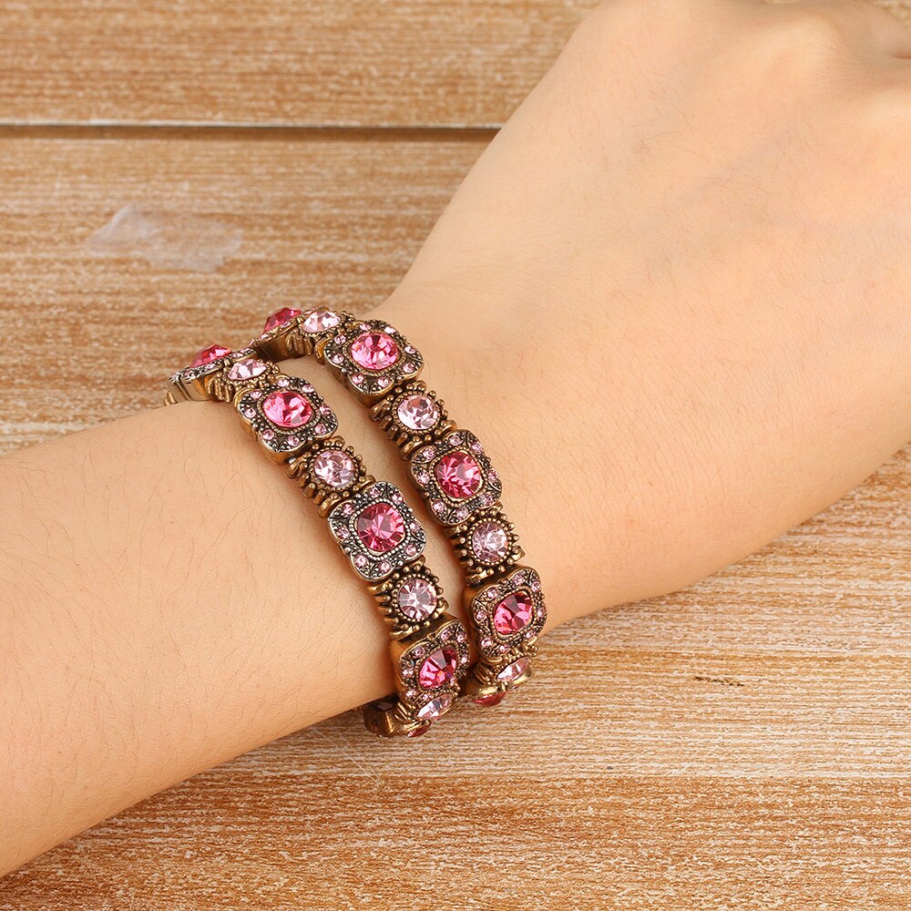 Elastic Beaded Watch Band for Apple iWatch Straps Series 5/4/3/2/1 Handmade Bracelet 38mm 42mm 40mm 44mm Band Woman Crystal Pink