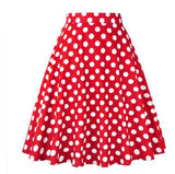 Casual High Waist Cotton Daily Skirt For Summer Slim A-line Women Knee-length Office Big Swing Rockabilly Party 50s Skirts