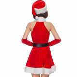 Miss Claus Velvet Christmas Dress Cosplay Santa Claus Fancy Dress New Year Christmas Costume Suit For Adults Women
