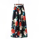 Summer High Waist Long Printed A-Line Floral Casual Beach Faldas Boho High Waist Holiday Maxi Skirts