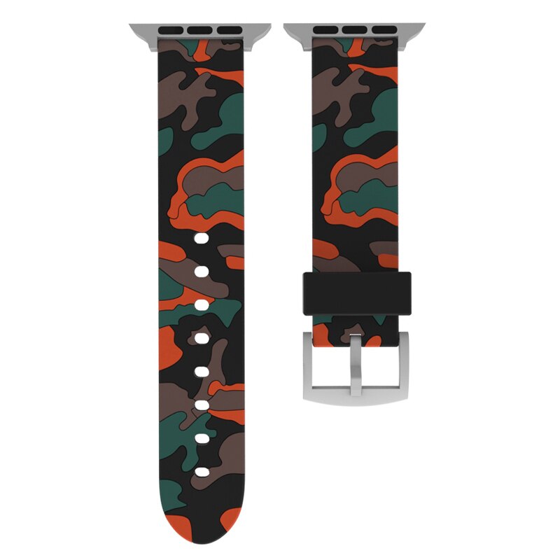 Camouflage strap for Apple watch band 44mm 40mm Silicone belt correas bracelet watchband iWatch band 42mm 38mm series 3 4 5 6 se