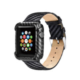 Watch band with protective case For Apple Watch series 4 5 44mm 40mm Carbon Fiber suit Protector Cover Bracelet strap For iwatch