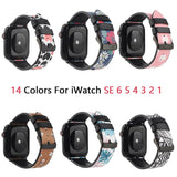 New Printing Leather Strap for Apple watch Band SE 6 5 40mm 44mm Bracelet for iWatch series Straps 4 3 38mm 42mm Belt Watchbands