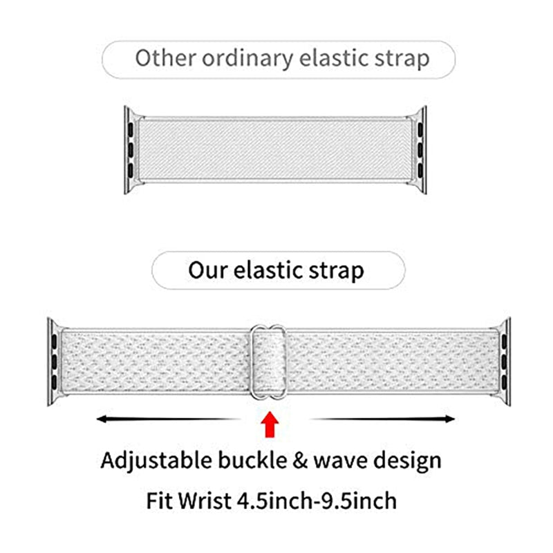 Scrunchie Nylon Strap for Apple Watch band 44mm 40mm 42mm 38mm Adjustable Stretchy Solo Loop Elastic iWatch Series SE 6 5 4 3