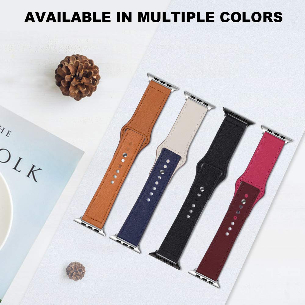 Double Color Leather Band For Apple Watch Genuine Leather Sports Strap
