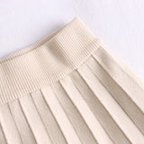 Elastic High Waist Casual Pleated Skirt A Line Elegant Star Patterned Knitted Skirt