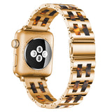 Luxury Resin strap for Apple Watch Band 5 4 3 2 40mm 44mm 38 42mm for iWatch Series 5 4 3 Bracelet Stainless Steel Resin Strap
