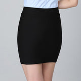 Above-Knee Black Pencil High Waist Slim Woman Elegant Office Lady Mini Skirt