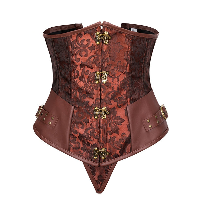 Gothic Steampunk Corset Halter Neck Korsett For Women Outfit Cosplay Retro  Vintage Bustier Boned Synthetic Faux Leather Gorset