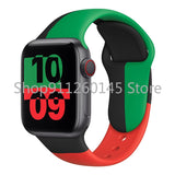 Silicone Strap For Apple Watch band 44mm 40mm 38mm 42mm Rubber belt smartwatch bracelet iWatch serie se 4 5 6 Black Unity strap
