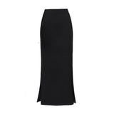 Long Pencil Black Women Korean Fashion Elegant High Wiast Bodycon Skirt