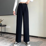 Women High Waist Casual Pencil Pants Korean Style Streetwear Solid Color Ladies Elegant Trousers