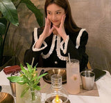 2021 Winter Black Y2k Mini Dress Evening Party Long Sleeve Elegant Kawaii Dress Button Vintage One Piece Dress Korean Fahsion