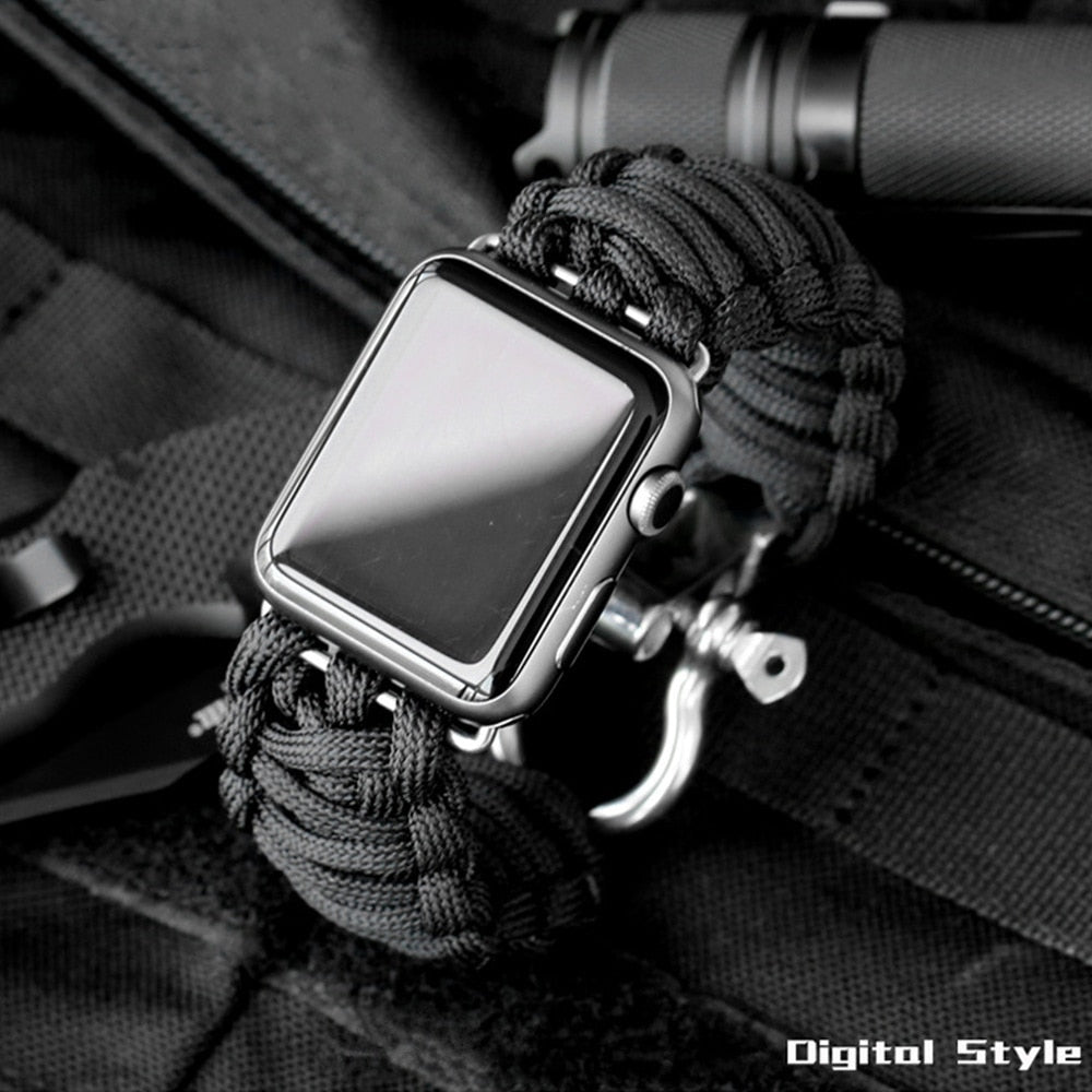 Sport Band For Apple Watch Strap Survival Rope Metal Bolt Clasp Bracelet