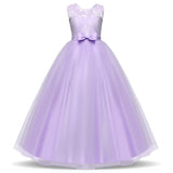 Elegant Lace Princess Girl Christmas Party Wedding Gown Kids Dress
