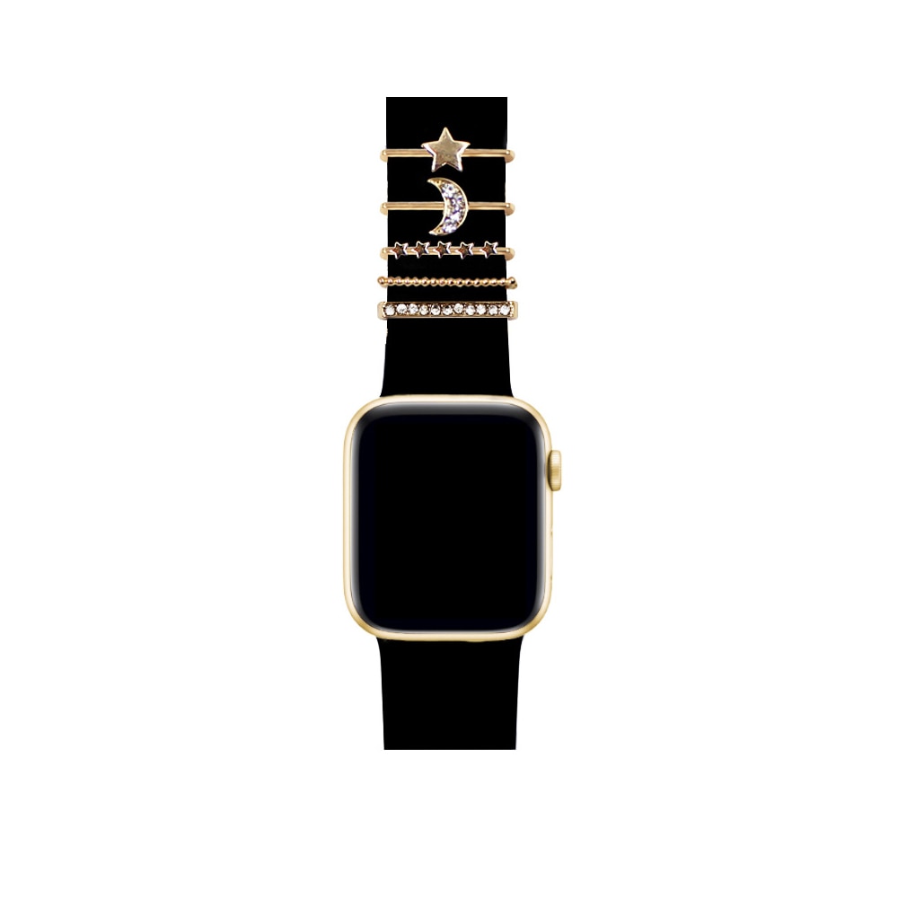 Metal Charms Decorative Ring for Apple Watch Band Diamond Ornament Smart Watch Silicone Strap Accessories for iwatch Bracelet