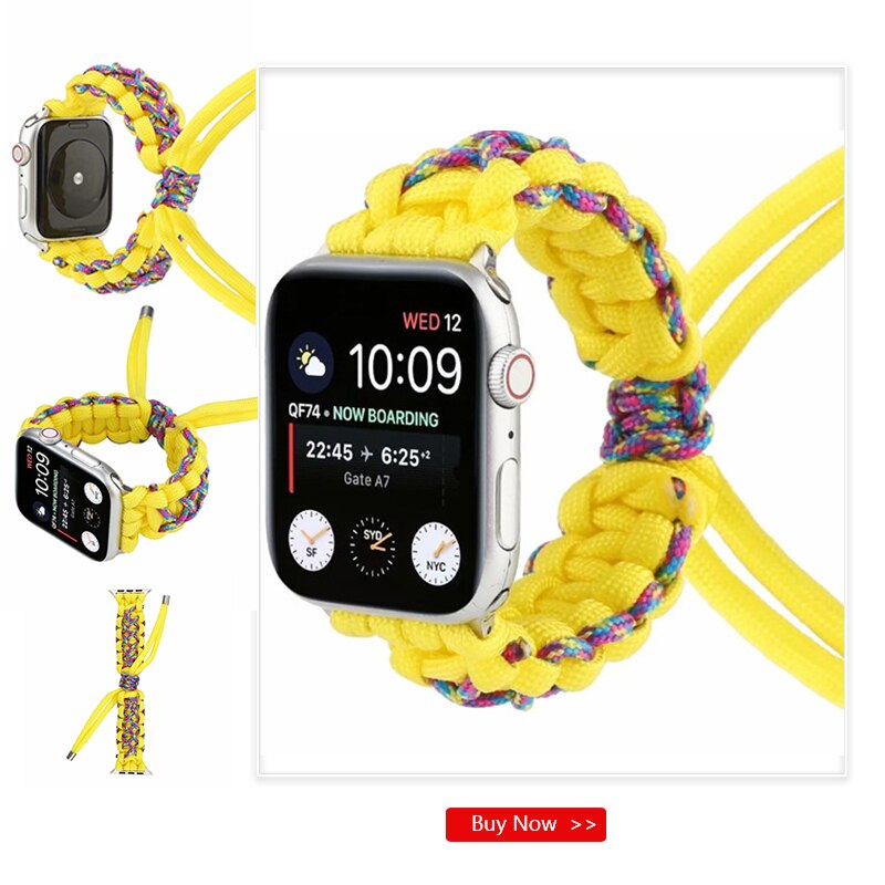 Weave rope watchband for apple watch band SE 6 5 4 40mm 44mm nylon belt bracelet bands for iWatch Strap series 4 3 2 38mm 42mm
