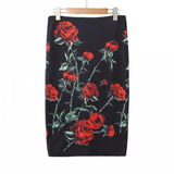 Print Summer Midi Floral Bodycon Office Women Slim High Waist Stretch Sexy Pencil Skirts