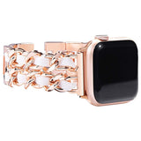 Breathable Chain Strap for Apple Watch Band 6 44/40mm 38/42mm Women Jewelry Metal Belt for iWatch Band Serie SE 6 5 4 3 Bracelet