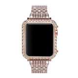 Luxury Metal Diamond Case For Apple Watch Stainless Steel Strap Watch Band