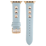 Rose Gold Metal Rivet Watch band For Apple watch band 42/38mm Leather Sport Strap For iWatch series 4 3 2 1 44/42mm Accessories
