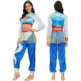 Halloween Christmas Party Cosplay Adult Princess Jasmine Costumes For Women Party Belly Dance Dress Aladdin Costume