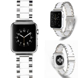 Watchband for Apple Watch 5 4 38mm 42mm 40mm 44mm Stainless Steel Ceramic Strap Luxury Women Band Bracelet for iWatch 5 4 3 2 1