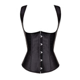 Women Gothic Sexy Satin Underbust Corset Bustiers Strap Top Cupless Waist Cincher Slimming Body Shaper Corsets Plus Size