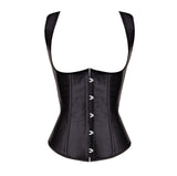 Women Gothic Sexy Satin Underbust Corset Bustiers Strap Top Cupless Waist Cincher Slimming Body Shaper Corsets Plus Size