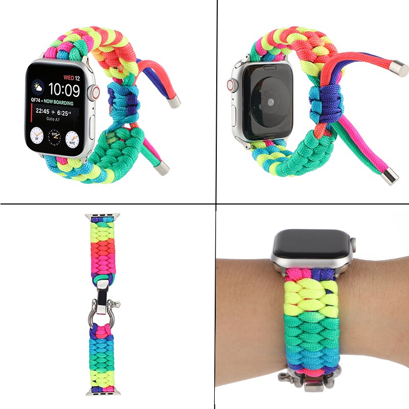 nylon Weave Band for apple watch strap 6 SE 5 4 44mm 40mm Breathable Bracelet Belt for iWatch Bands 6 SE 3 2 38mm 42mm watchband