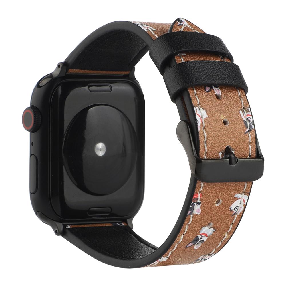 New Printing Leather Strap for Apple watch Band SE 6 5 40mm 44mm Bracelet for iWatch series Straps 4 3 38mm 42mm Belt Watchbands