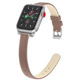 Thin Women&#39;s Leather Strap for iWatch Series 6 3 38/42mm Belt Wristband Bracelet for Apple Watch Band 6 SE 5 4 40/44mm Watchband