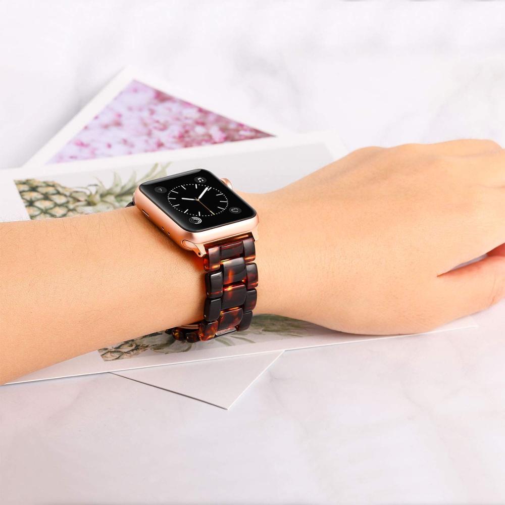 Resin strap For Apple watch band 44mm 40mm iWatch band 42mm 38mm stainless steel buckle bracelet Apple watch series 3 4 5 se 6