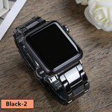 Ceramic Strap for Apple Watch Band Luxury Stainless Steel Buckle Bracelet